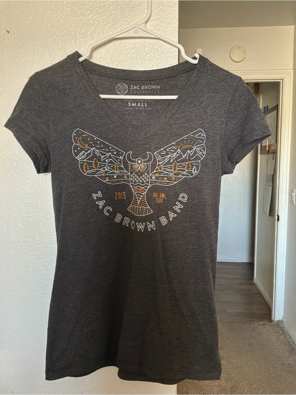 Zac Brown Band 2019 The Owl Tour V-Neck Graphic T-Shirt - Small